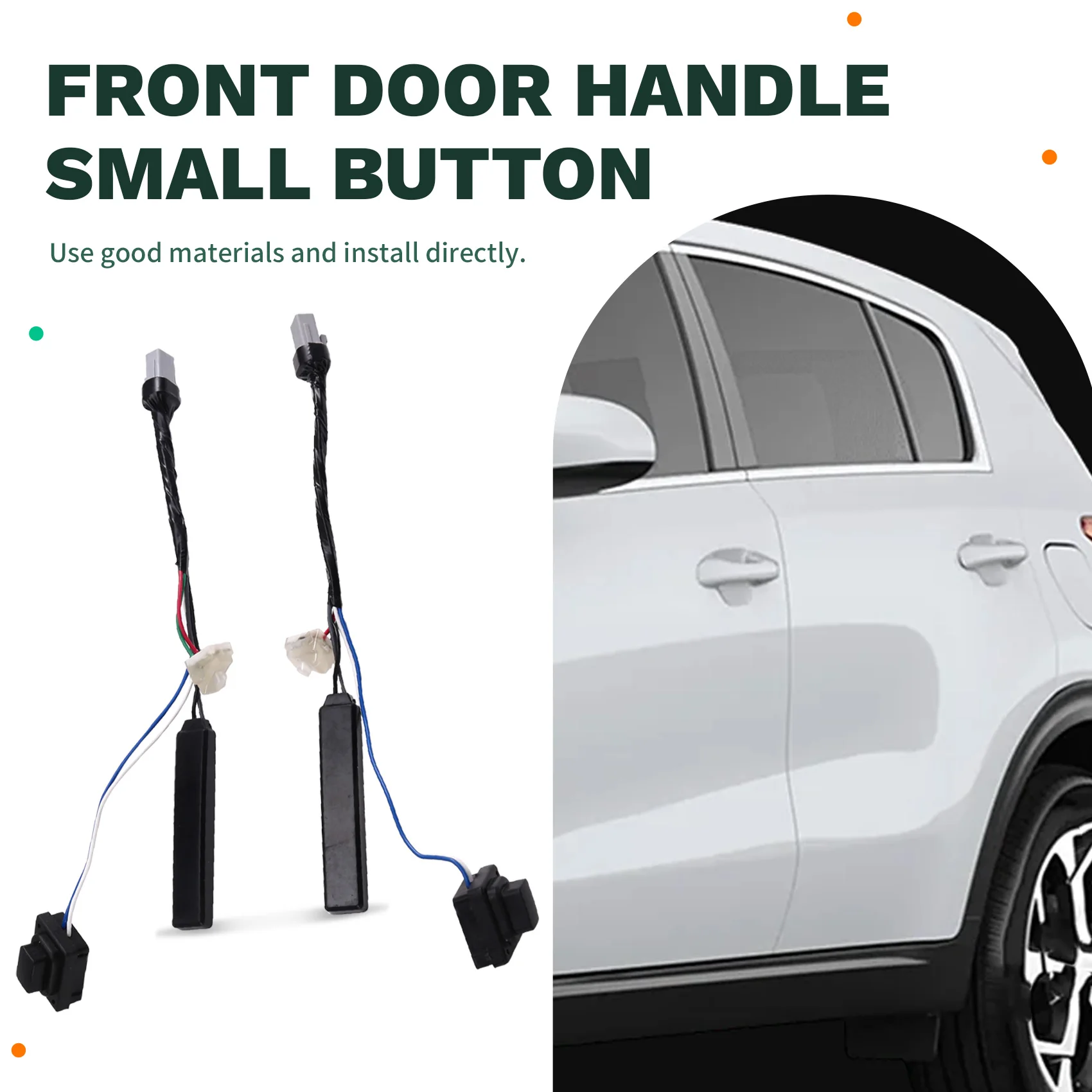 AS57-مقبض الباب الأمامي للسيارة زر صغير لكيا KX5 سبورتاج QL 2016- 82657-D9000& 82658-D9000(LH& RH) #2