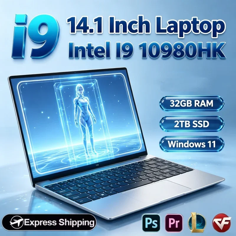 Intel Core I9 10980HK Processor Laptop 14.1 Inch Windows 11 32GB RAM 2TB SSD Portable Computer for Business & Leisure Use