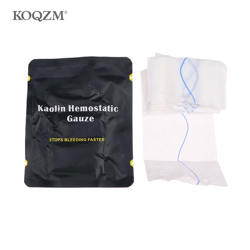 Kaolin Gauze Combat Hemostatic Outdoor Emergency Trauma Z-Fold Soluble For First Aid Kit Medical Wound Dressing