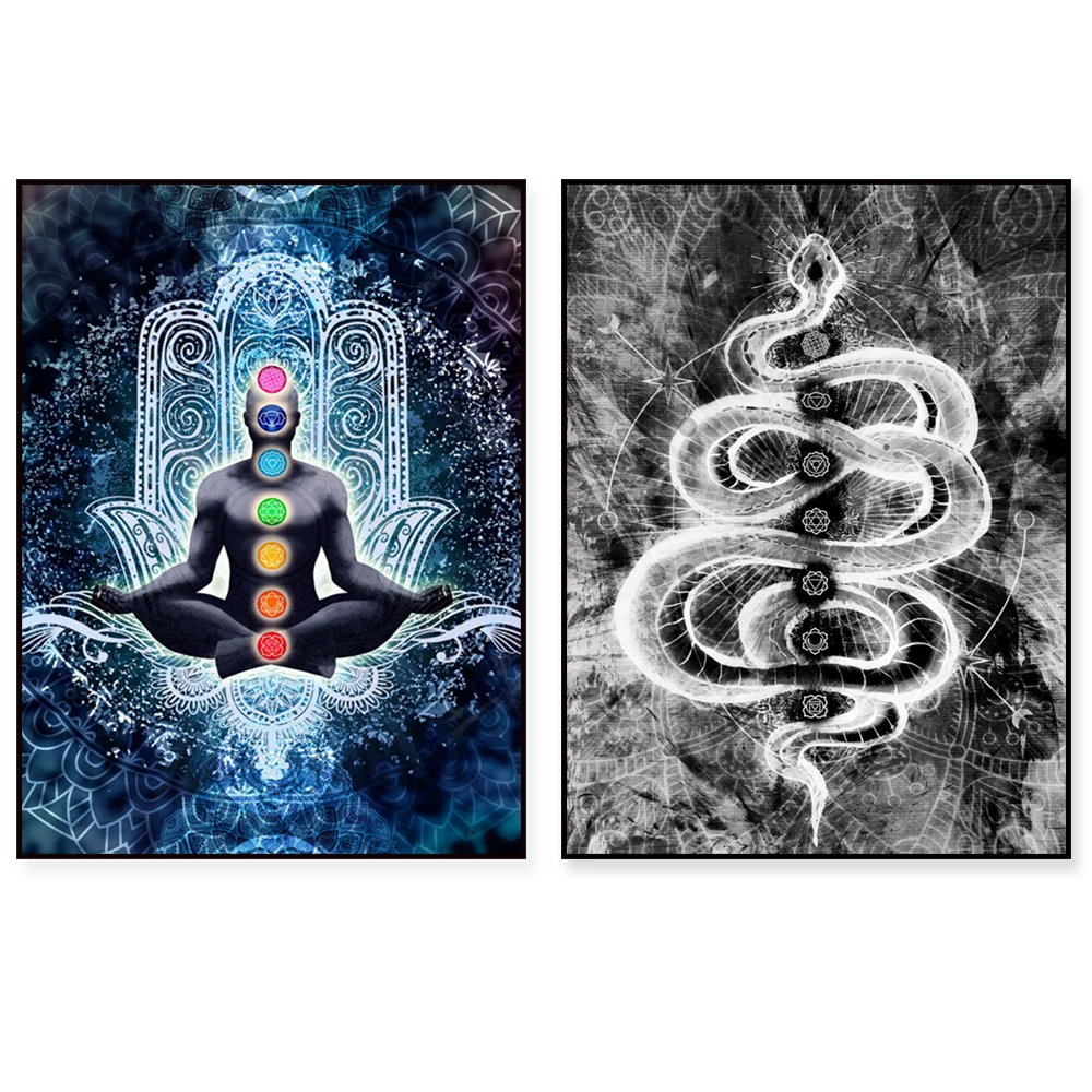 Modern cosmic chakra meditation poster canvas wall art print painting bedroom home decor