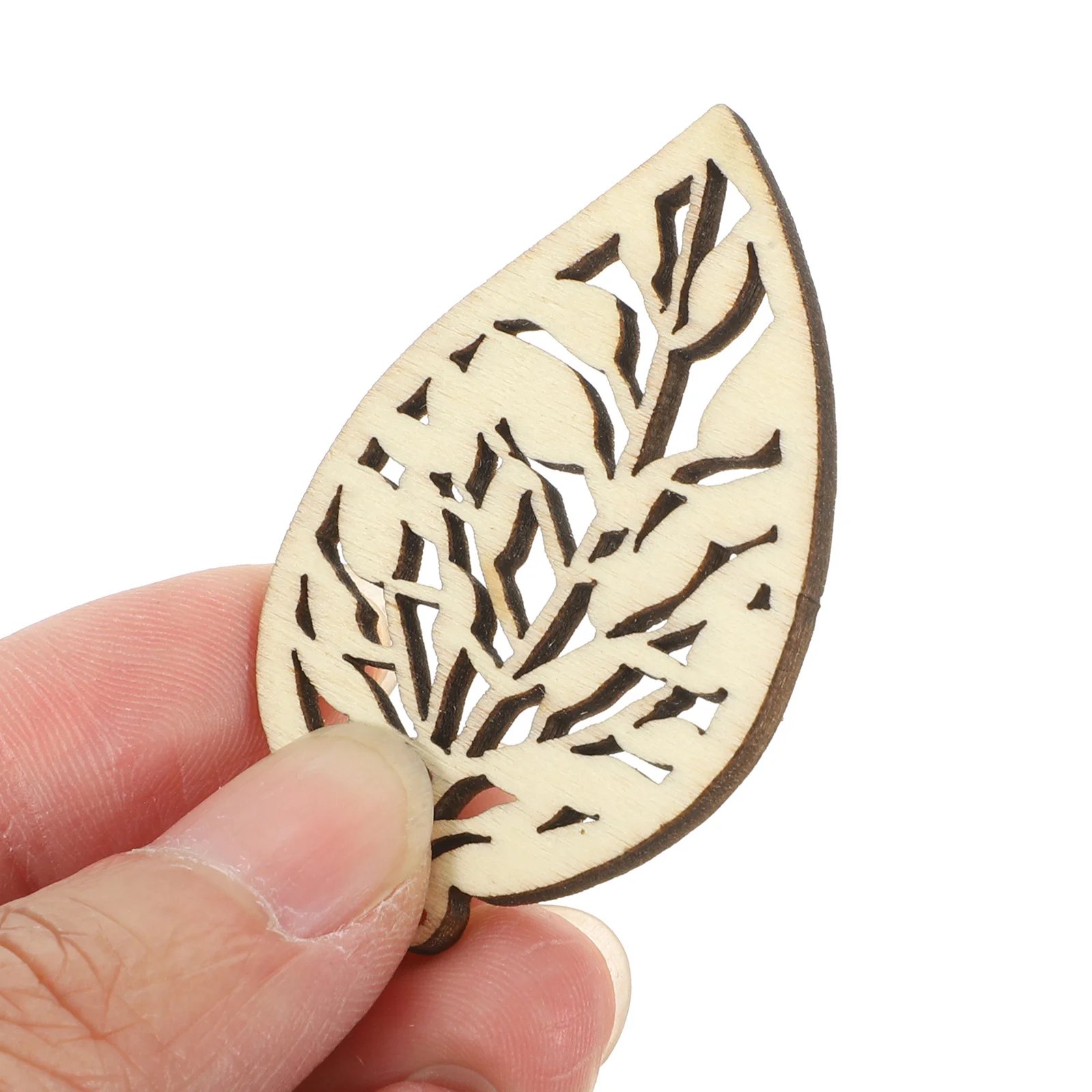 

100Pcs Smooth Wooden Hollow Leaf Shapes DIY Craft Pieces Decorative Ornaments for Wedding Christmas Birthday Wooden Crafts