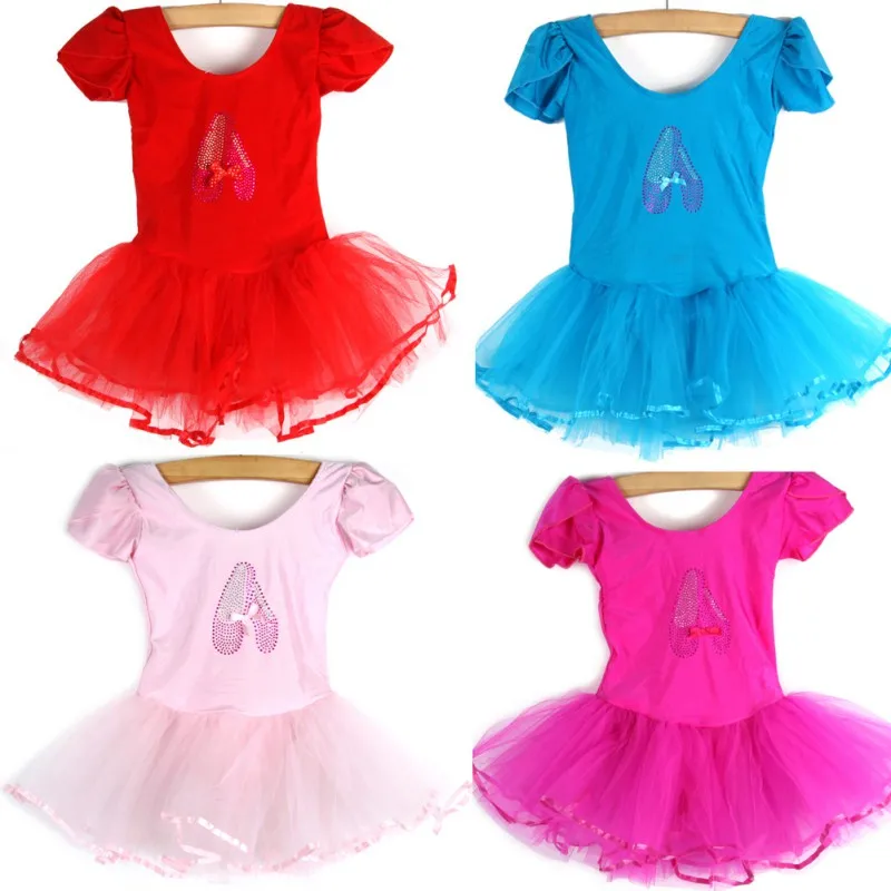 Summer Kids Girls Short Sleeved Ballet Dress Children Ballerina Tutu Girl Dance Leotard Costumes Professional Ballet Tutu Kids