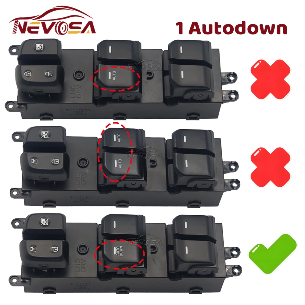 93570B2000CA لكيا سول 2014 2015 2016 2017 2018 2019 نافذة الطاقة التحكم الرئيسية التبديل رافع للزجاج زر اليد اليسرى سائق #6