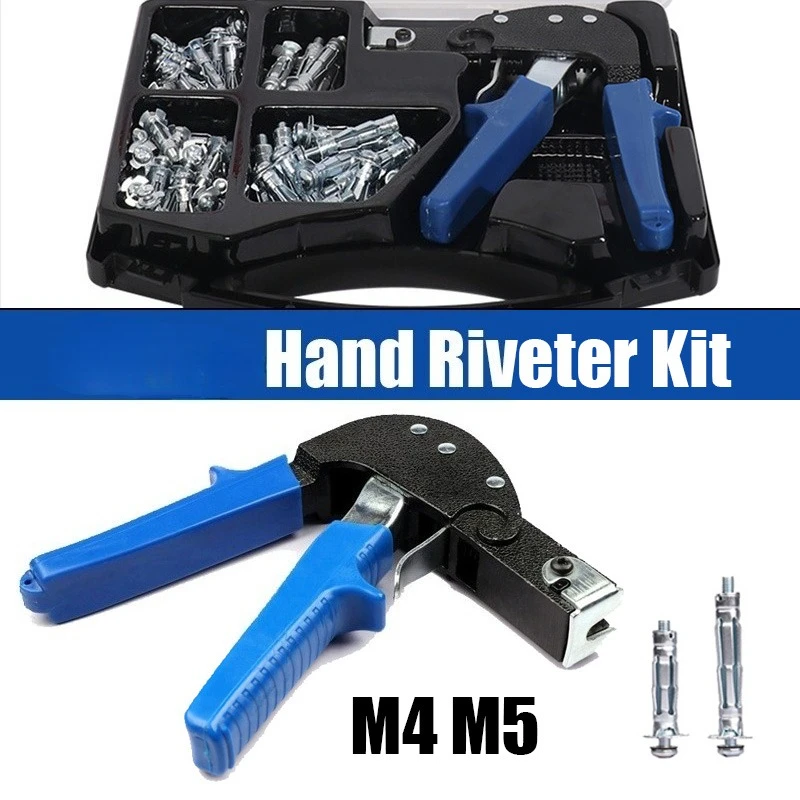 Wall Anchor Setting Tool Kit Hollow Wall Anchors Gun & M4 M5 Screws Molly Bolt For Hollow Wall Plug Anchor Plasterboard Fixing