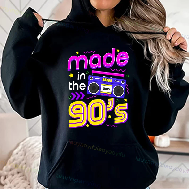 90s Outfit for Women Take Me Back To The 90's Hoodie Vintage Neon Crew Tops Tee for Birthday Party Gift Women Clothing