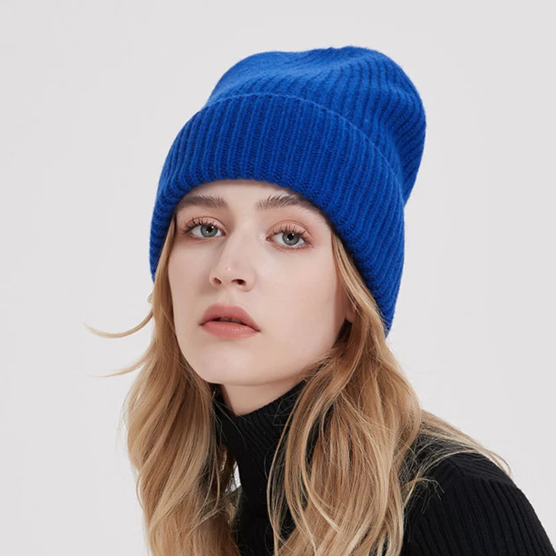 

Hat Women Winter Wool Knit Beanie Warm Skiing Accessory For Men Autumn Outdoors Cap Luxury