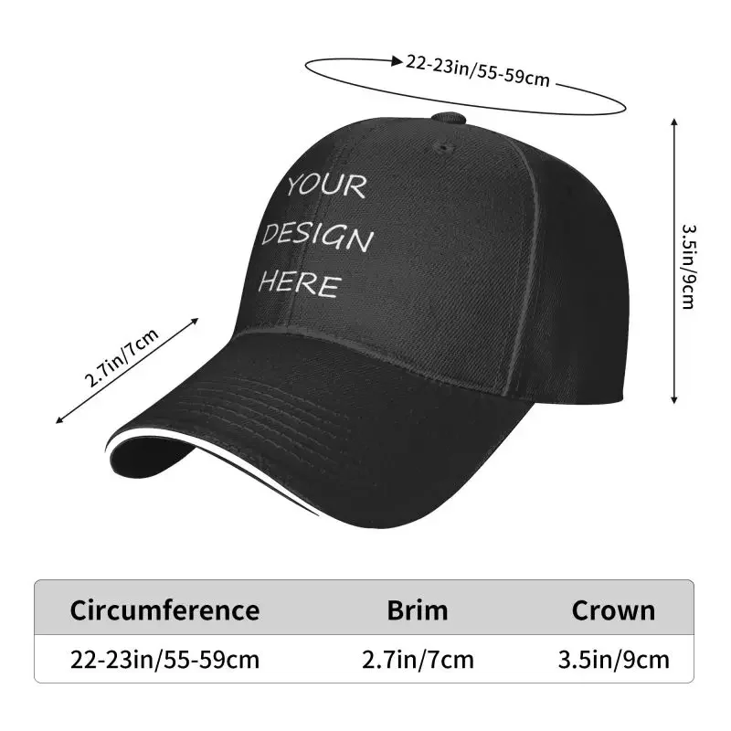 Niestandardowe niestandardowe logo fotograficzne Nadruk tekstowy Czapka z daszkiem dla mężczyzn Kobiety Regulowany swój projekt tutaj DIY Dad Hat