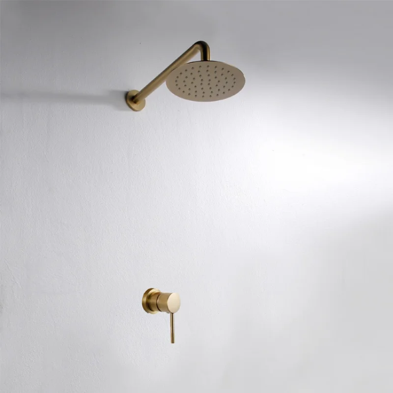 

All copper in-wall shower concealed set single function hotel bathing round head