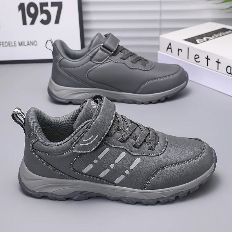 Herren-Sneaker, wasserdicht, bequem, strapazierfähig, Wanderschuhe, klassische unifarbene Outdoor-Camping-Freizeitschuhe, klobige Sneaker – Detail 7