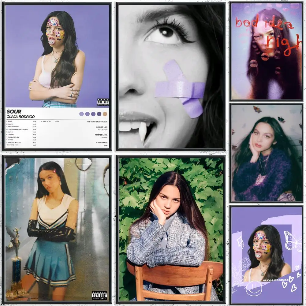 Trending Singer O-Olivia RodrigoS Poster HD Self-Adhesive No Residue After Removal Ideal for All Kinds of Wall Decor