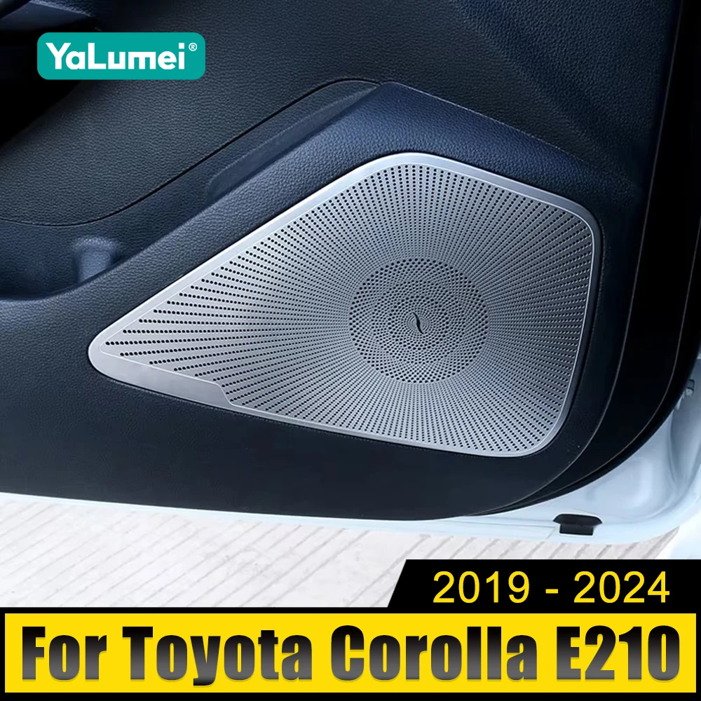 

Stainless Car Door Sound Stereo Audio Tweeter Speaker Cover Trims For Toyota Corolla E210 2019 2020 2021 2022 2023 2024 Hybrid