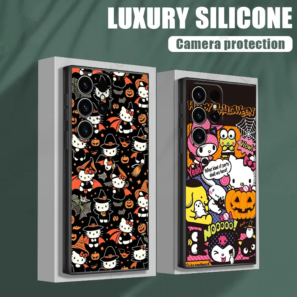 

Halloween Sanrio Hello Kitty Cute Phone Case For Samsung Galaxy S25FE Cases S25 S24 S23 S21 Ultra S20 FE S22 Plus A36 A56 Cover