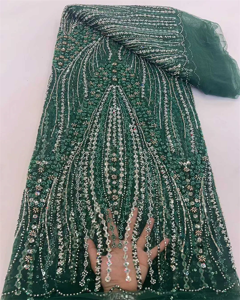 

Высококачественные африканские ткани из сетки с пайетками, вышивкой и бисером, нигерийское кружево для свадебных платьев и шитья