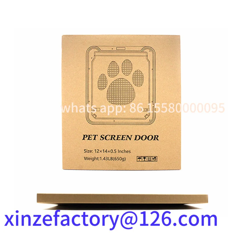 Customizable 4-Way Lockable Plastic Pet Big Cat Door for Screen Window Safety Flap Gates Pet Tunnel Dog