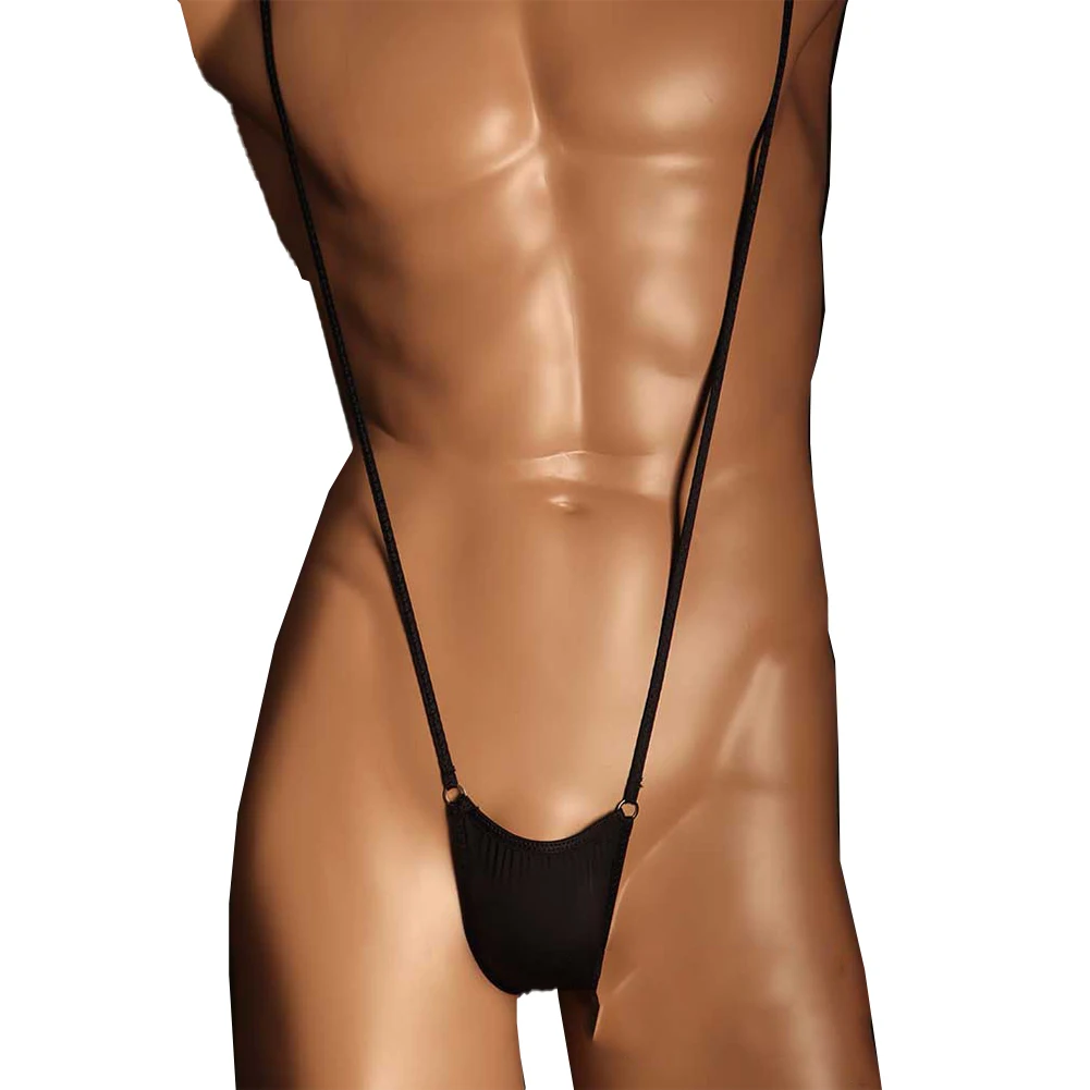 

Men Sexy Low Rise Stretch Briefs Underwear Pouch Panties Ice Silk Bodysuit G-String Jumpsuit Lightweight Breathable Male Thongs
