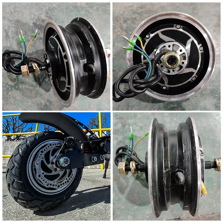 JUESHUAI X700 X750 48V 52V 60V 1000W - 1600W Electric Scooter Wheel Motor Gearless BLDC 10inch 80/60-6 Off-Road Tire 135 mm