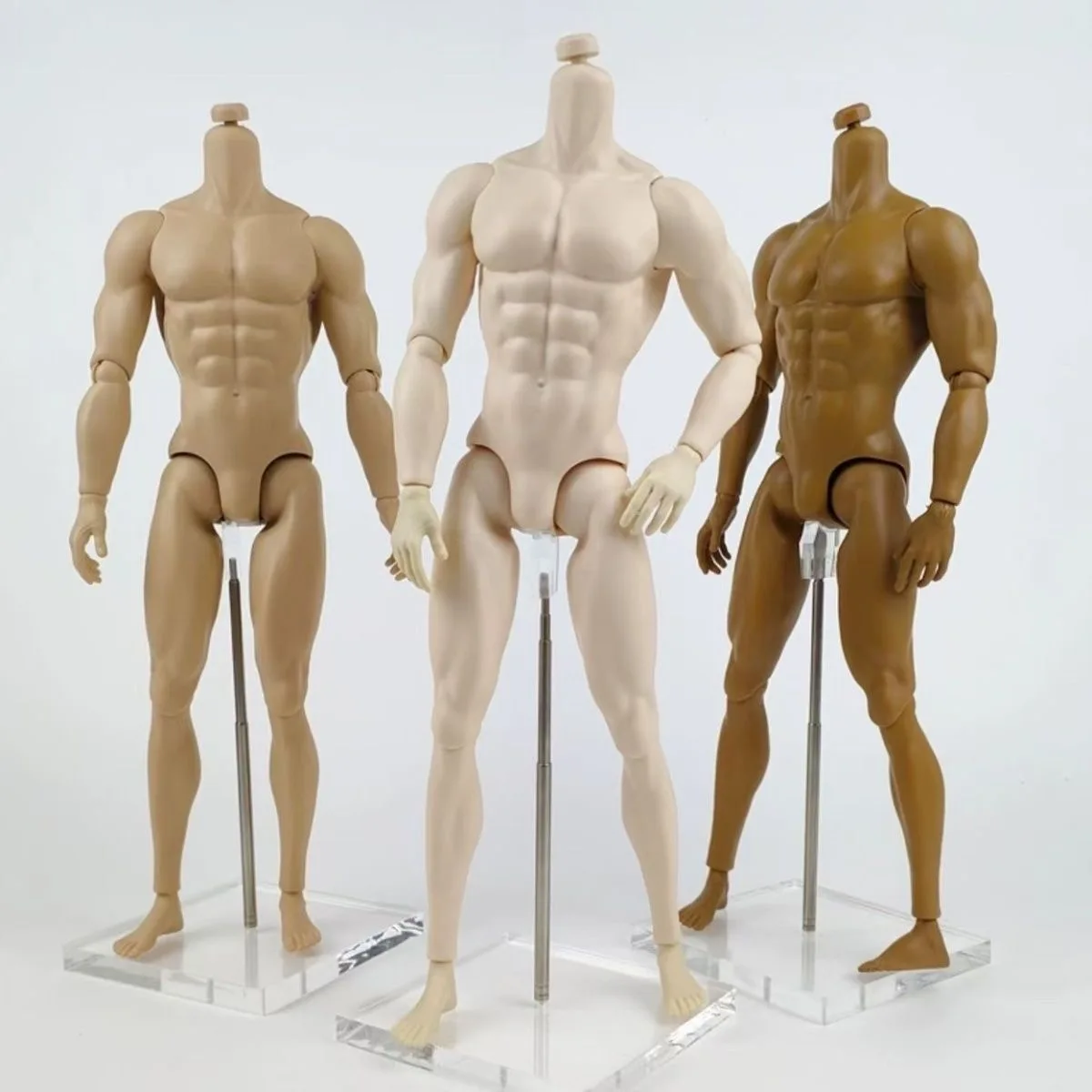 30cm Male Doll's Soldier Sports Muscle Body For 1/6 FR Doll With White/ Normal/Tan Skin Doll Toys Accessories