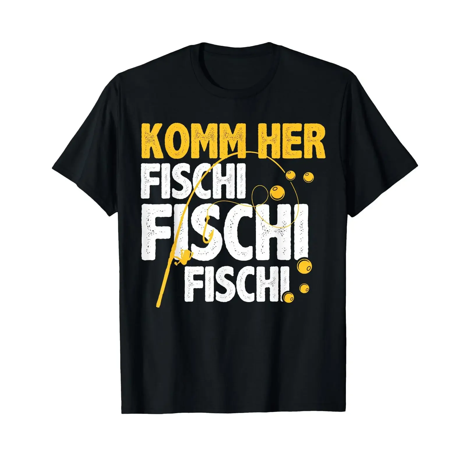 Come Here Fishy Funny Fishing Fisherman Men's T Shirt vintage Washed Unisex designer clothes Top For Everyday Wear fashion