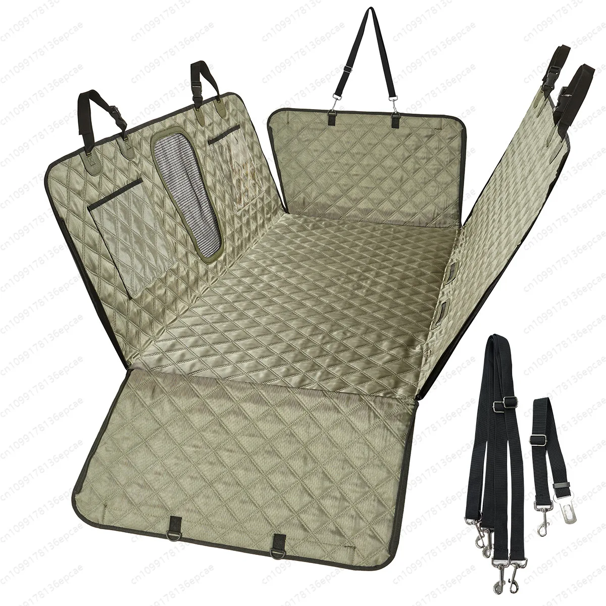 Amazon 1680D Oxford cloth car rear seat extender three hollow plates car dog pad, pet car pad