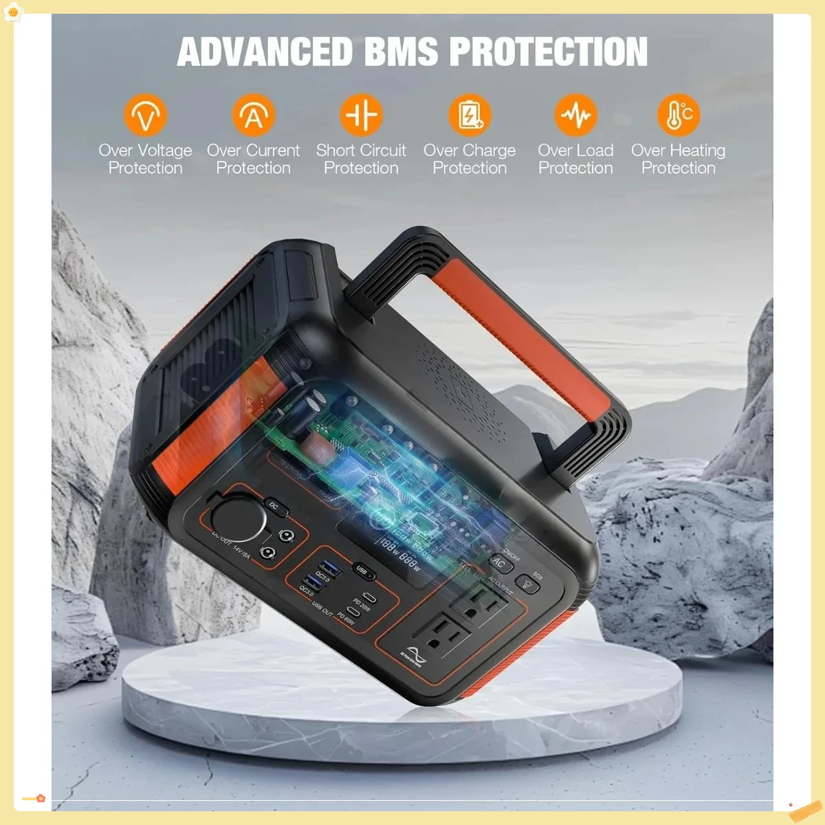 مولد طاقة شمسية 500 وات 444 وات في الساعة، بنك طاقة محمول للتخييم في حالات الطوارئ المنزلي RV