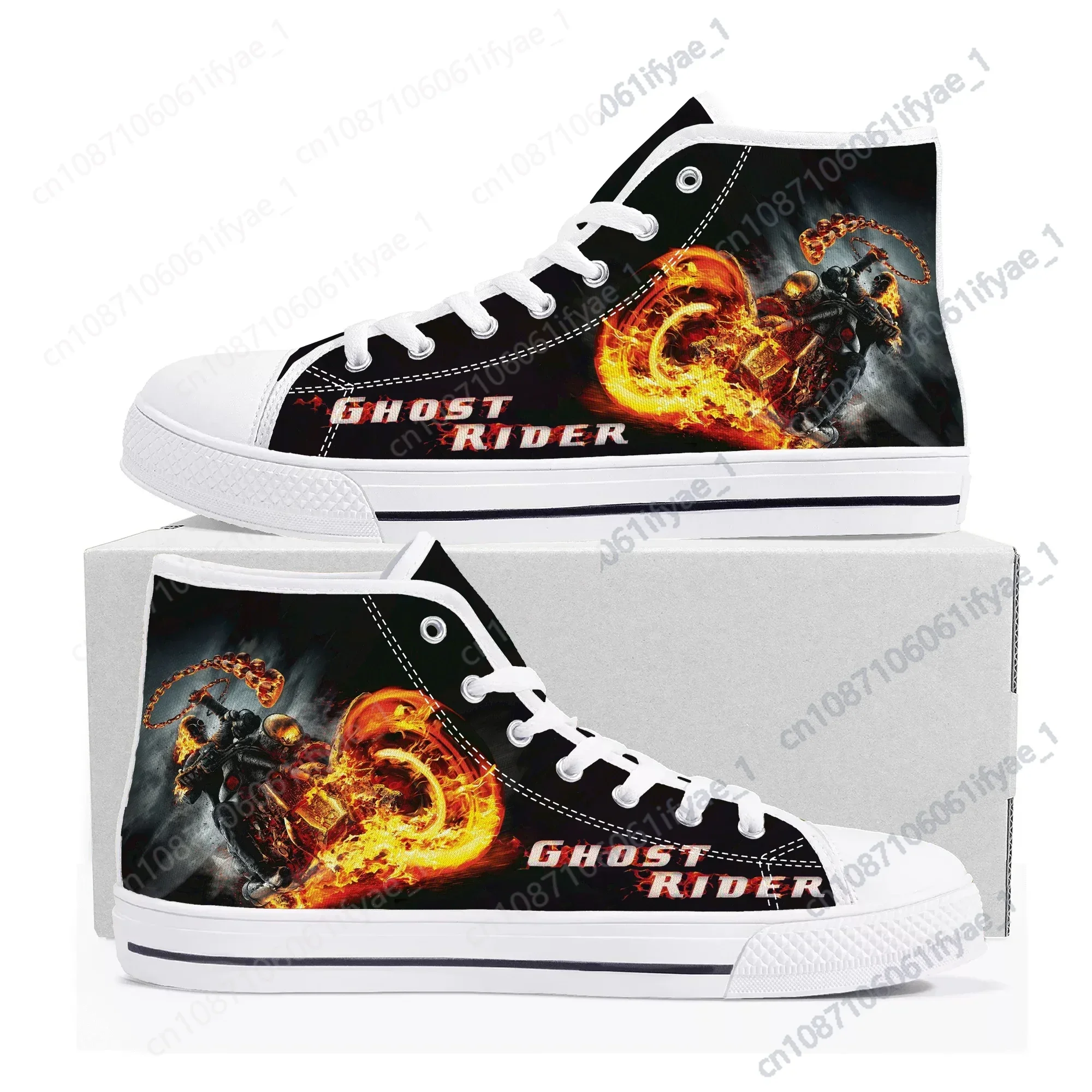 

Ghost Rider Movie High Top Sneakers Mens Womens Teenager Canvas High Quality Sneaker Casual Custom Made Shoes Customize DIY Shoe