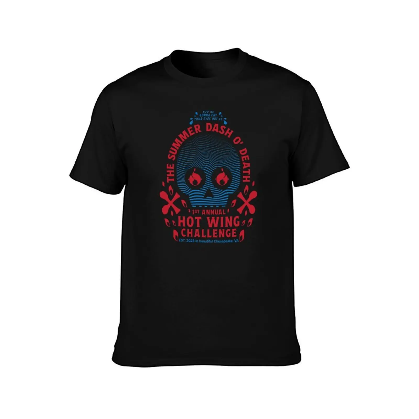 The Summer Dash O' Death Hot Wing Challenge T-Shirt Sports Casual Short Sleeve Cotton Tee