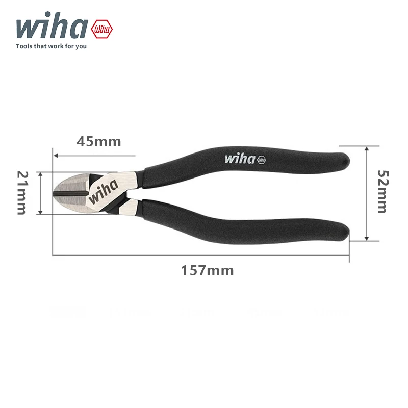 Wiha Black Forest 45322 Diagonal Pliers 157mm Dynamicloint Labor-Saving Cutter