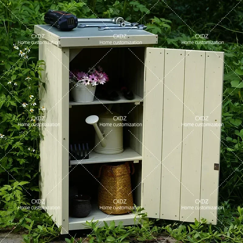 Outdoor Locker Balcony Crack Storage Cabinet Rainproof Sunscreen Narrow Cabinet Outdoor Locker Courtyard Storage Box