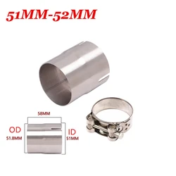 Scooter ATV Exhaust Muffler Pipe Reducer Adapter Connector 51mm to 52mm w/ Clamp