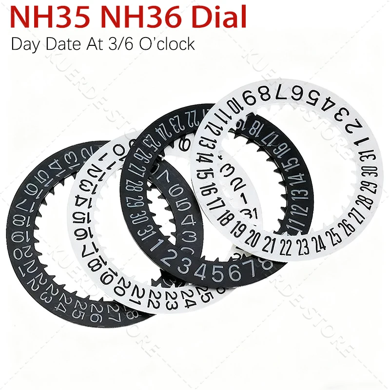 NH35 NH36 Uhrwerk Uhr Kalender Tag Datum Zifferblatt bei 3/6 Uhr, Datumsrad für SKX007 SKX009 Mods
