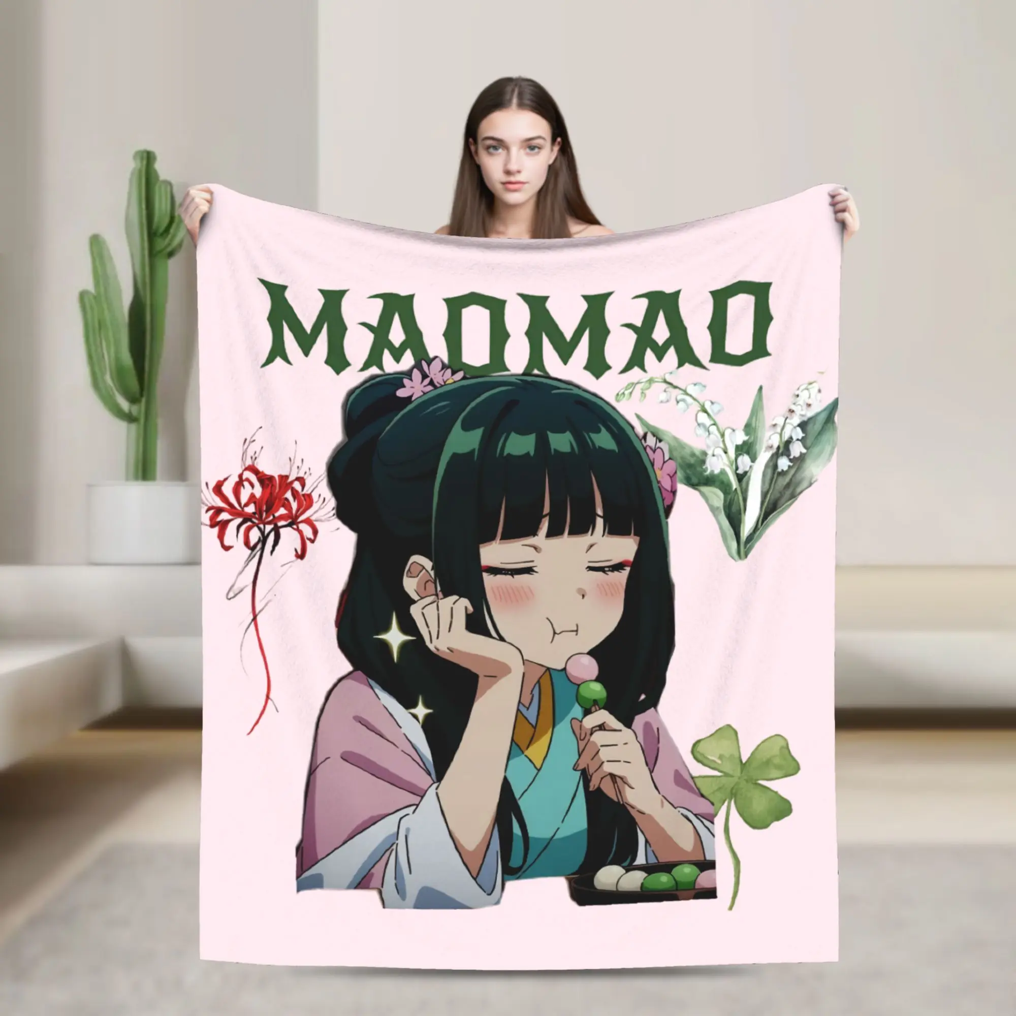 The Apothecary Diaries Anime Blanket Fleece All Season Maomao Multi-function Ultra-Soft Throw Blanket for Couch Plush Thin Quilt