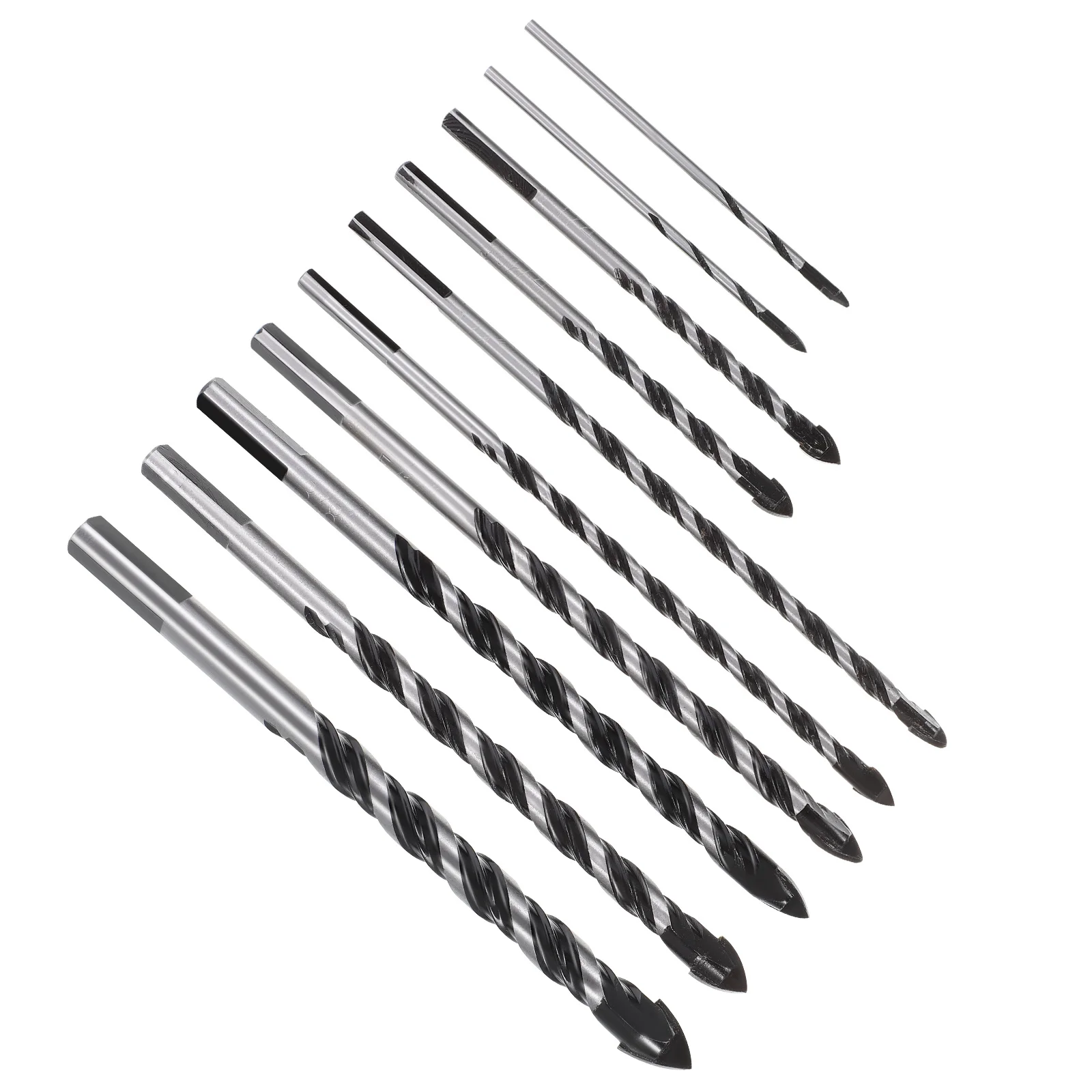

10Pcs Carbide Drill Bits Set Tile Drill Bits Professional for Concrete Brick Ceramic Marble Glass Plastic Wood
