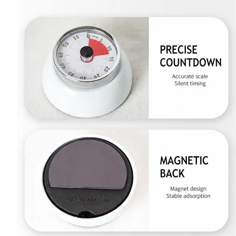 Visual Silent Countdown Timer Magnetic Mount Timing Study Time Manager Kitchen Cooking Stopwatch Reminder Device For Household