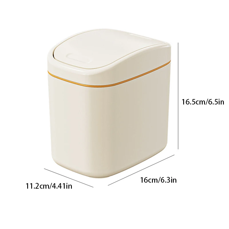 Plastic Dustbin with Shake Cover Desktop Trash Can Small Mini Garbage Can for Home Office Waste Bins Household Cleaning