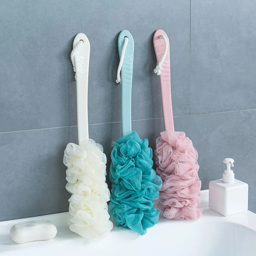 Cepillo de baño de mango largo 2026, cepillo exfoliante de malla suave para la espalda y cuerpo, para ducha y baño, para autolimpieza