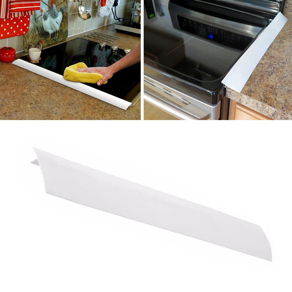 25 بوصة موقد مكافحة الفجوة غطاء سهلة التنظيف سيليكون ختم الشريط أداة المطبخ الأبيض موقد مكافحة غطاء الفجوة #2