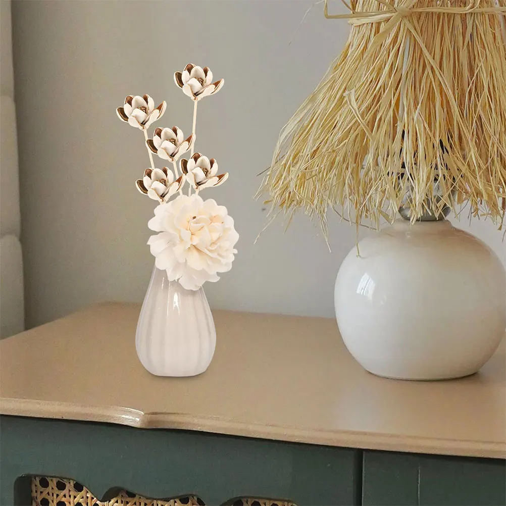 

6 Pcs Artificial Flower Aromatherapy Vase Accessories Diffuser Rattan Sticks Fragrance Reed Home Decor Bedroom Office Bathroom