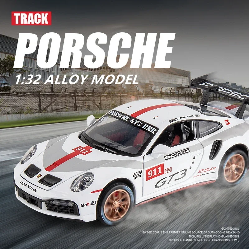 

Модель спортивного автомобиля Porsches 1/32 GT3 RSR из сплава, модель литая металлическая игрушечная машинка, имитация звука и фото, коллекционная игрушка в подарок, 911