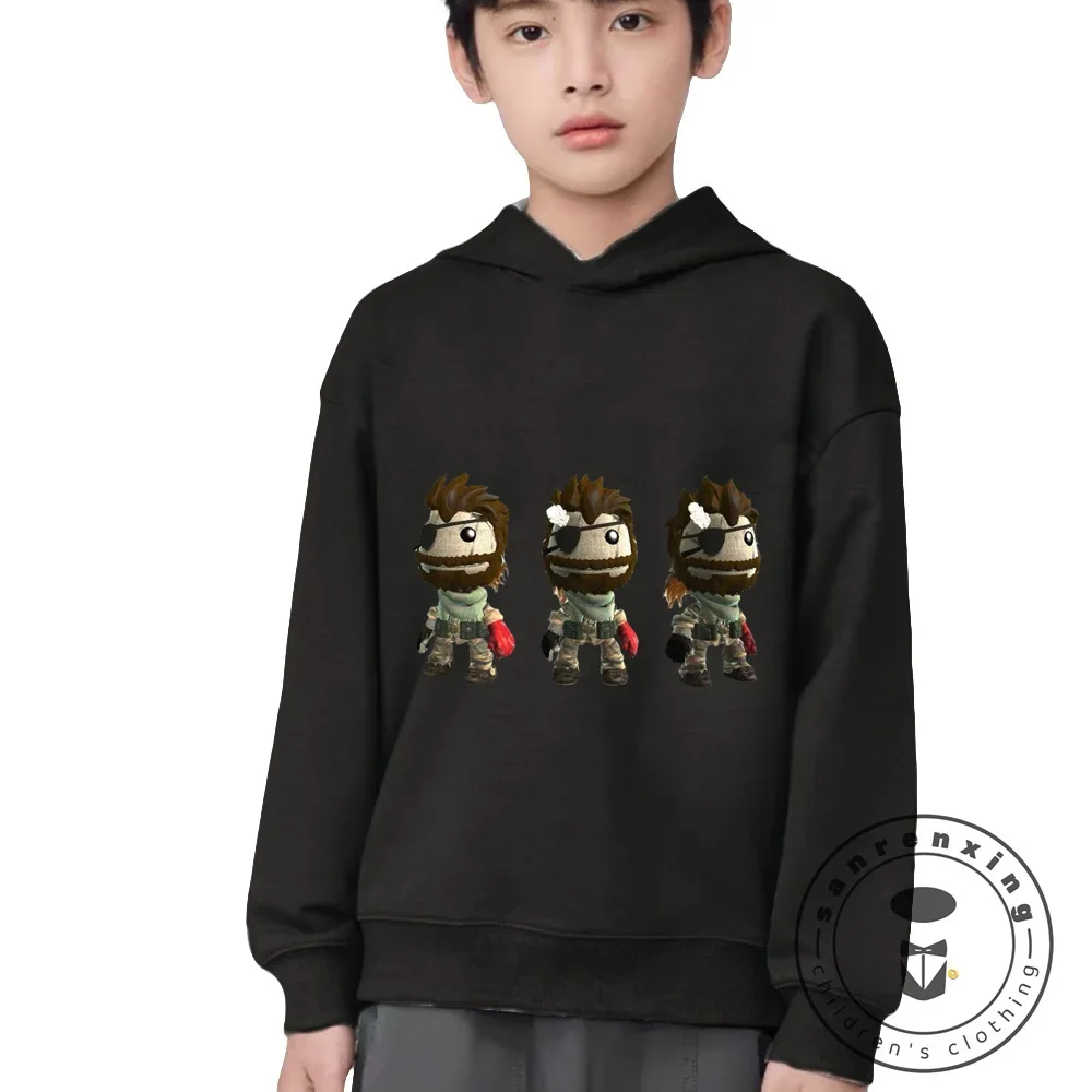 

Cartoon Print Hoodie Baby Boy Funny Cute Cartoon Streetwear Kids Clothes Girls Long Sleeve Sweatshirt Hat Game Sackboy Pullover