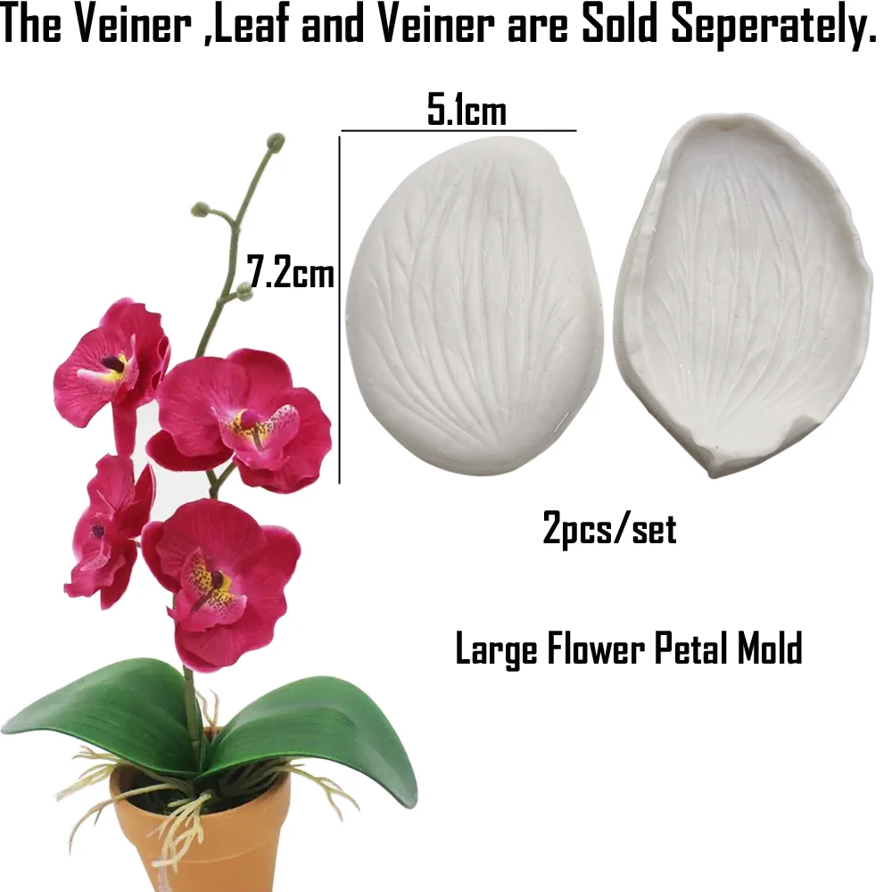 Phalaenopsis Veiner Silicone Mould Fondant Flower Cake Decorating Chocolate Gumpaste Sugarcraft Clay Cold Porcelain M2899