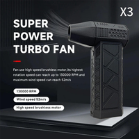 130000RPM Car Electric Air Duster X3 Mini Turbo Violent Fan with 3 Speeds Rechargeable Super Jet Dry Blower for Truck Keyboard