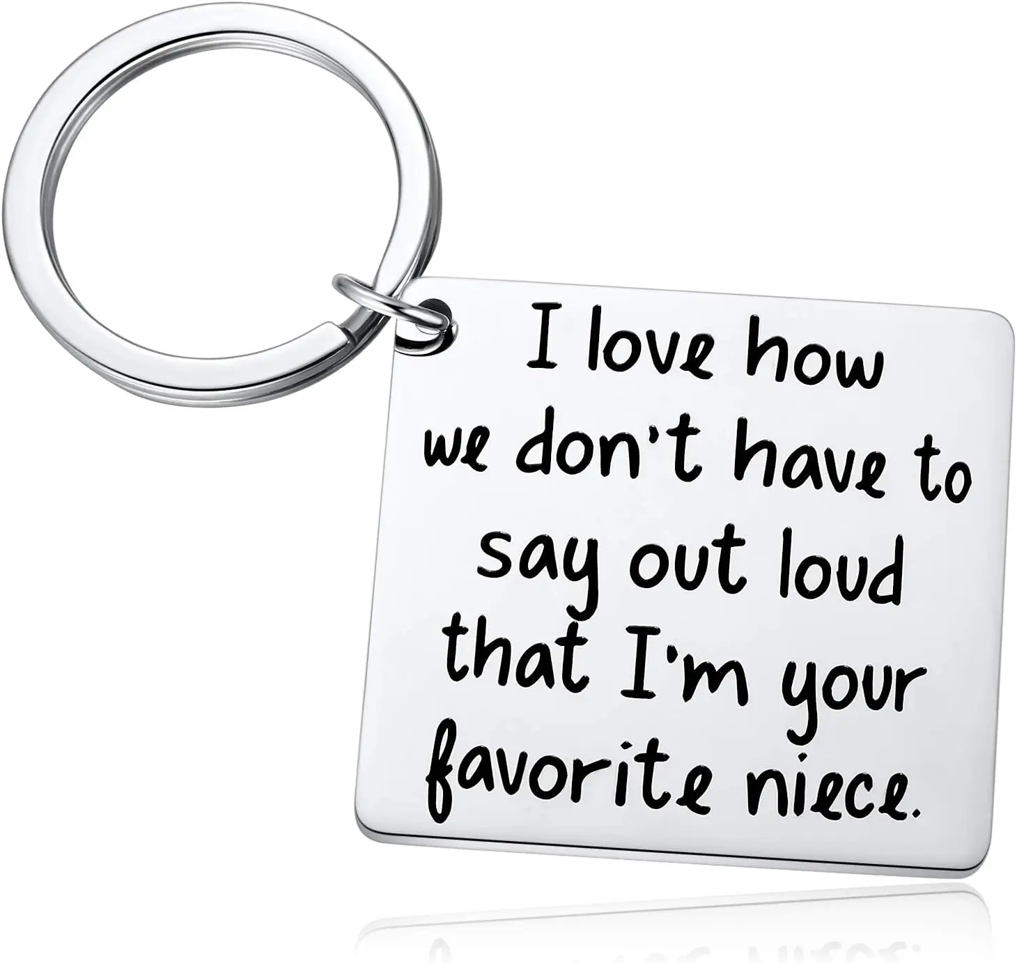 

Keychain for Aunts and Uncle I'm Your Favorite Niece Keychain Stainless Steel Unisex Gift for Birthday Christmas Valentine's Day