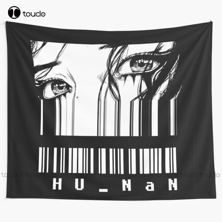 Manga Eyes Glitch' Hu-Nan Tapestry Giant Wall Tapestry Tapestry Wall Hanging For Living Room Bedroom Dorm Room Home Decor