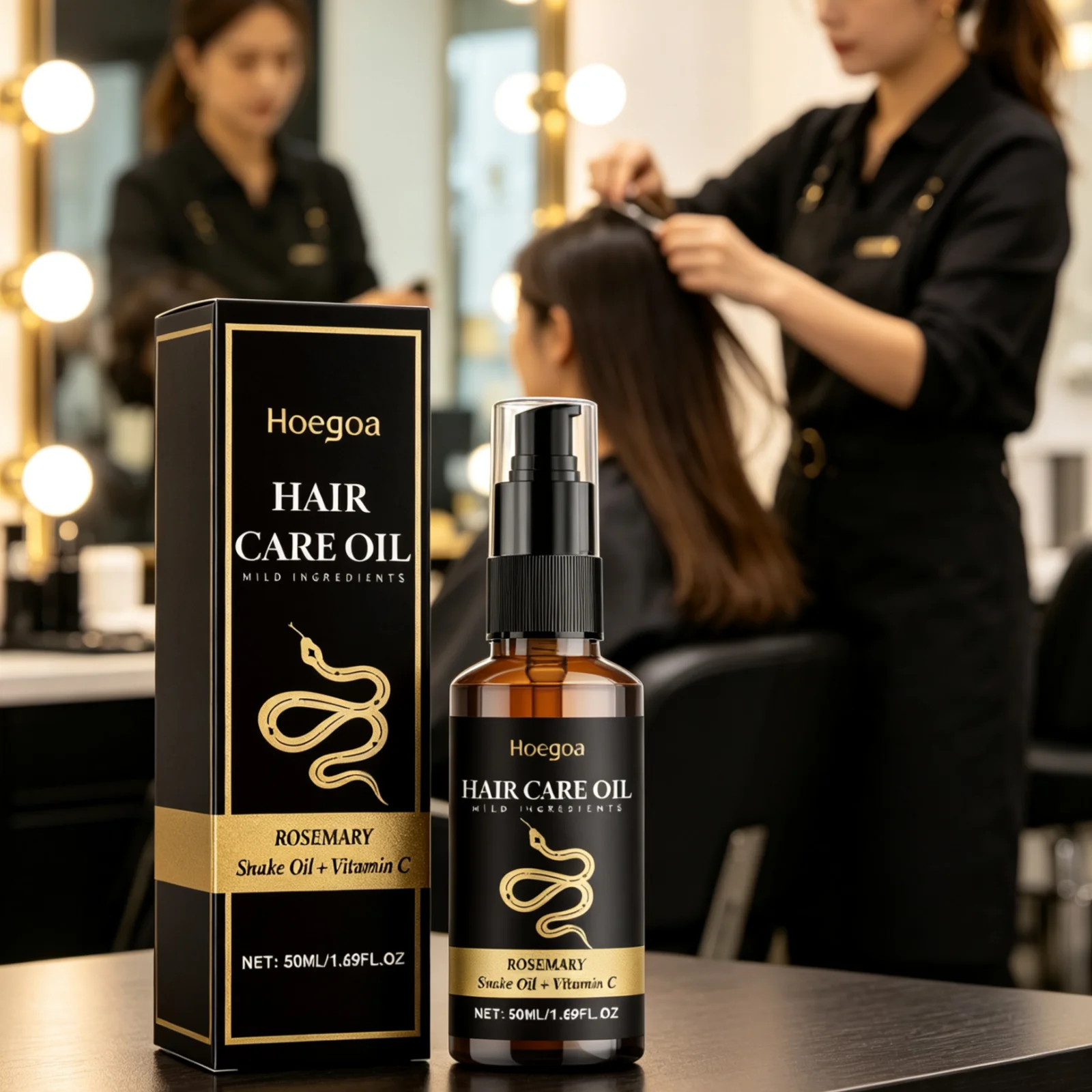 Hoegoa Hair Care Oil Deeply Nourishing Scalp Care Soothing Reduce Dryness Quickly Absorbed Mild Rejuvenate Hair Essence Oil 50ml