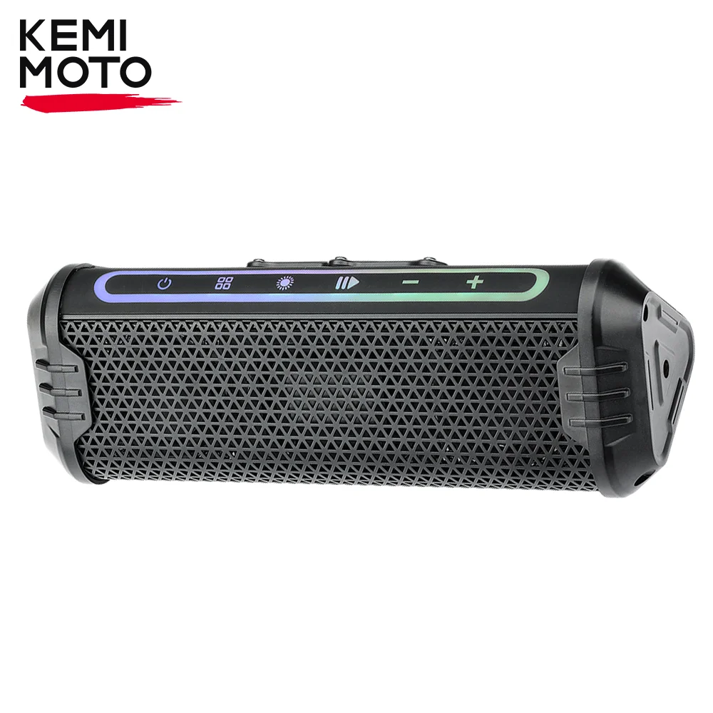 

KEMIMOTO Speaker USB AUX-IN Music Player Waterproof LED Ambient Lighting 360° Adjustable Mount Motorcycle ATV Accessories