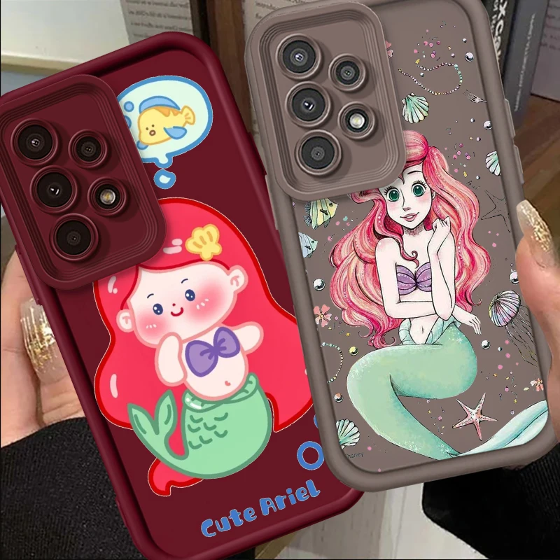 The Little Mermaid Cute For Samsung A73 A71 A54 A53 A52 A51 A33 A32 A21S A14 A13 A12 A03 A04 A05 5G Eye Ladder TPU Phone Case