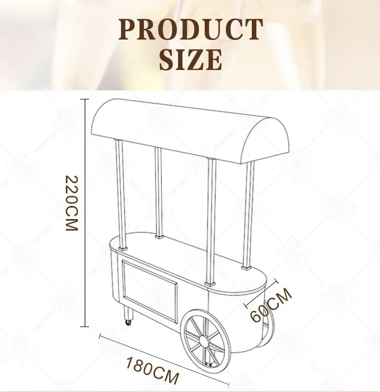 Wholesale Custom Baby Shower Candy Bar Cart Food Carts Party Decoration mobile party event flower cart with wheels For Wedding