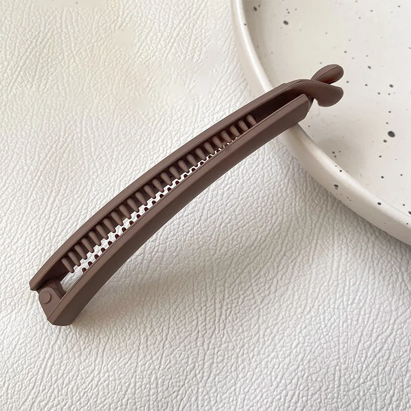 Neue Schlichte Haarspange Pferdeschwanzhalter Matt Einfarbig Modisch Minimalistisch Haarklammer Rutschfester Pferdeschwanzclip Haaraccessoires für Frauen – Detail 15
