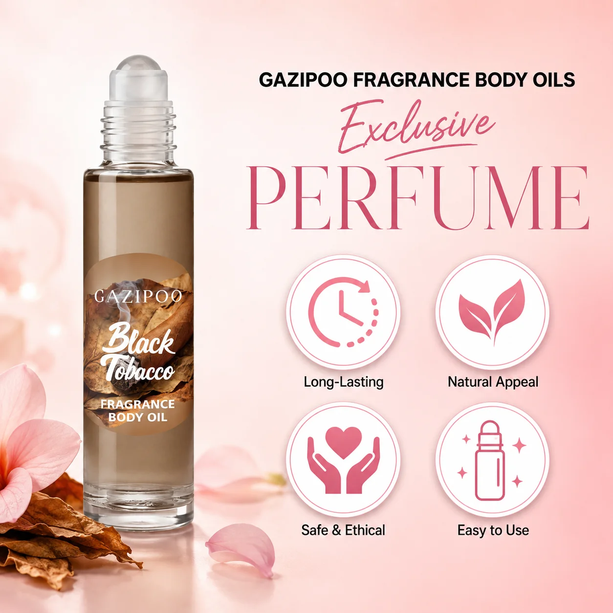 10ml Black Tobacco Pheromone Oil - Warm Woody Subtle Perfume Oil, Original Eau de Toilette Traveling or Dating Bathroom Use