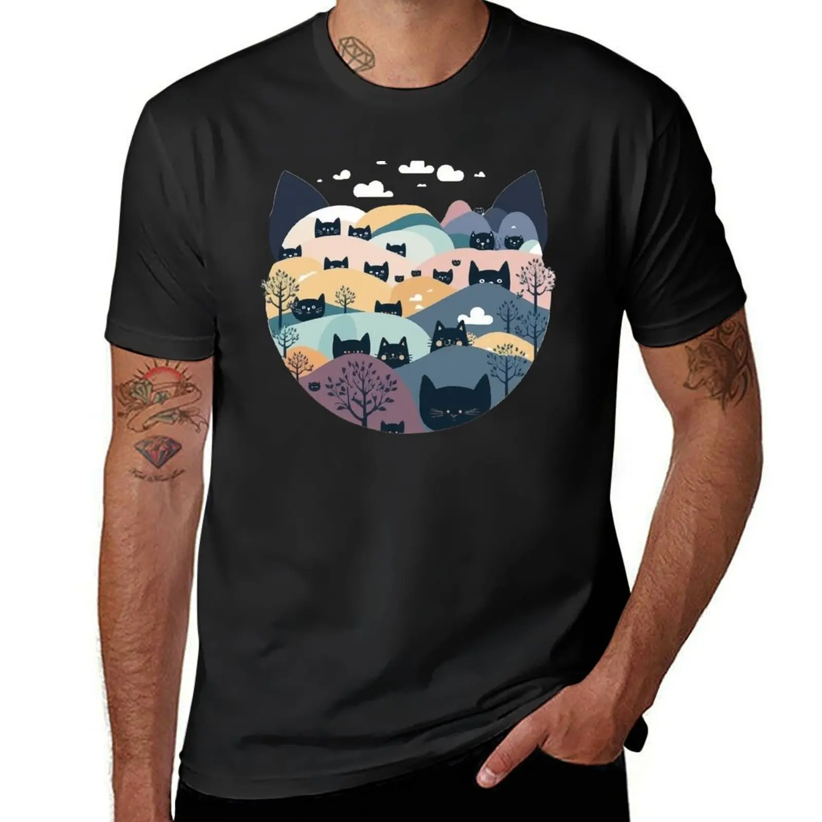 

Cat Landscape 4 T-Shirt customs boys whites plus size clothes workout shirts for men